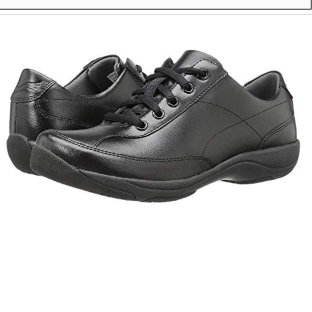 Like New Dansko Emma Slip Resistance Black Leather Tennis Shoes 1952020200